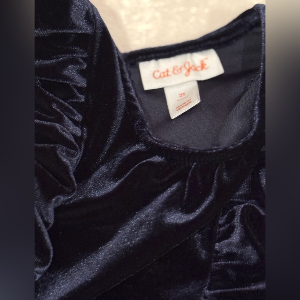 2T Navy Blue Ruffle Toddler Baby Jumpsuit- Cat & Jack - Picture 3 of 3